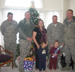 Santa Brigade Visits Burke Family Members of the Santa Brigade visited the Burke family home to bring a little holiday cheer -- and presents donated by the community.